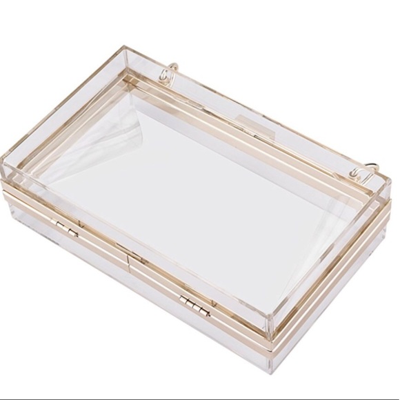 Clear acrylic box clutch with chain - Picture 4 of 6